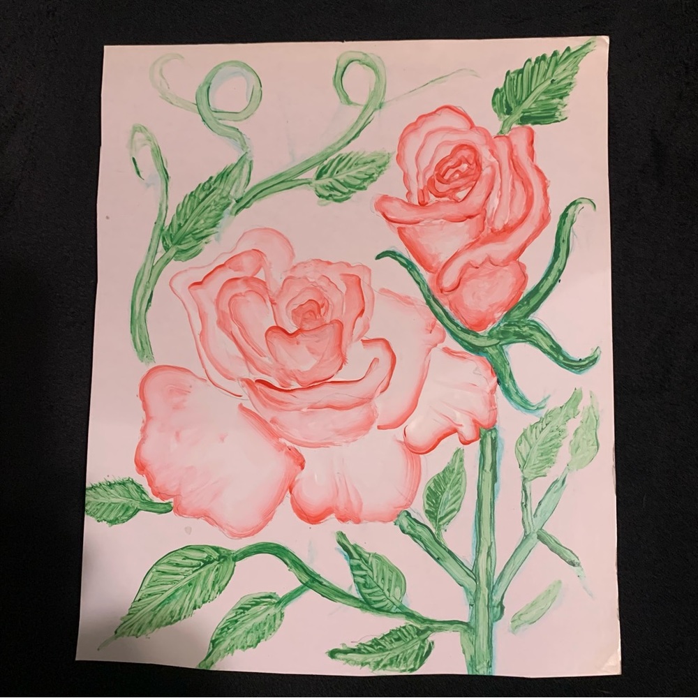 Beginner Art Work, unframed rough art acrylic paints